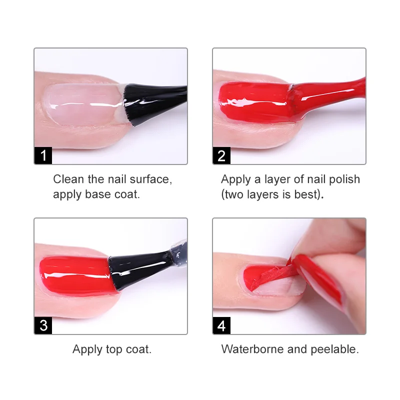 

Colors Nail Polish Red Gray Glitter Pearl Nail Art Varnish Water-based Nail Art varnish 6ml