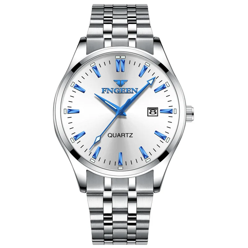 

FNGEEN 2111 Men Watch New Korean Fashion Student Steel Watch Casual Ultra Thin Waterproof Men's Quartz Watch