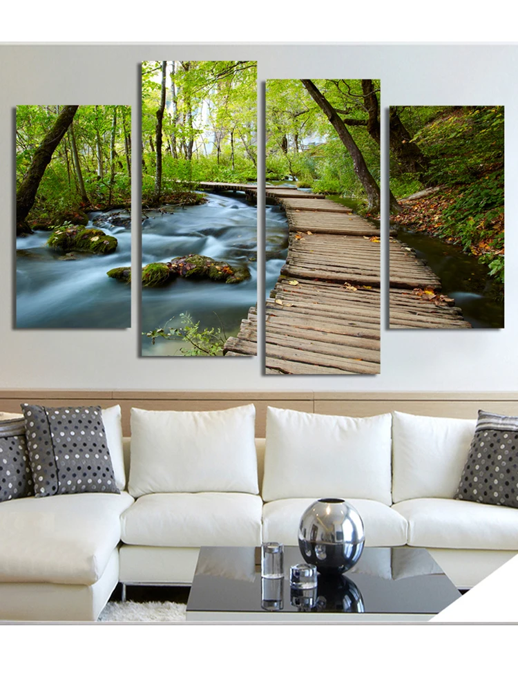 

Diamond Painting 4pcs Creek Landscape Full Square/Round nature mosaic diamond Embroidery Cross Stitch 5D Pattern Rhinestone art,