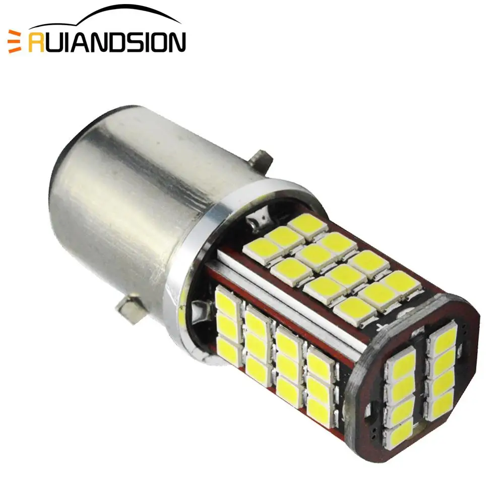6V 12V LED BA20D H6 Мотоцикл головной светильник лампочка 56SMD 2835 спереди лампы скутер