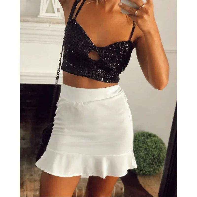 Летняя мода новинка женский сексуальный Повседневный Топ без рукавов на