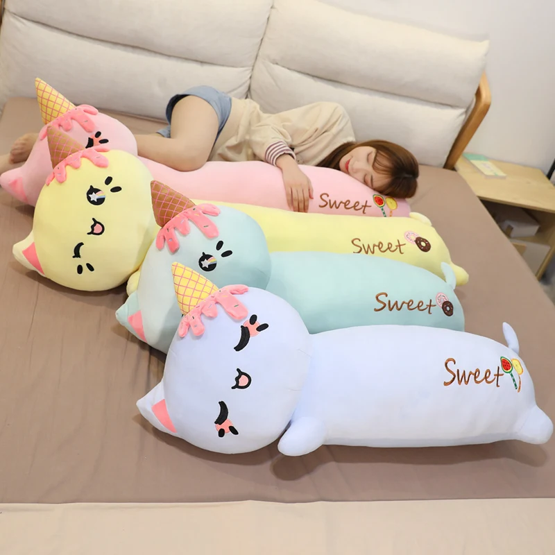 

Sexy New Huggable Lovely Cartoon Cat Stuffed Animals Plush Toys Kawaii Super Soft Large Doll Long Pillow Plushie Doll Girls Gift