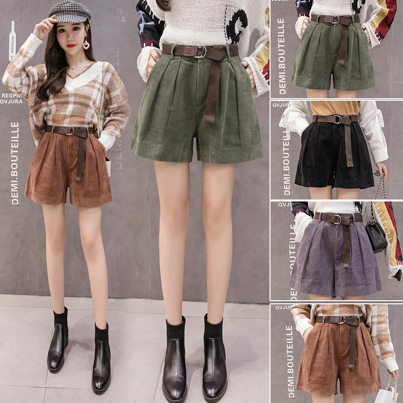 Женские шорты корейская мода фасон этой зимы размера плюс с высокой талией
