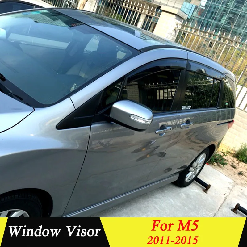 Для M5 Mazda 5 2011 2015 Пластик черное окно козырек Vent Оттенки Защита от солнца дождь