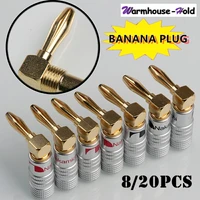 820pcs nakamichi 4mm banana plug angle 90 degree banana plugs gold plated musical speaker wire cable connector 4mm for hifi