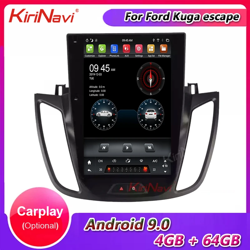Автомагнитола KiriNavi с вертикальным экраном в стиле Тесла Android GPS навигация для Ford
