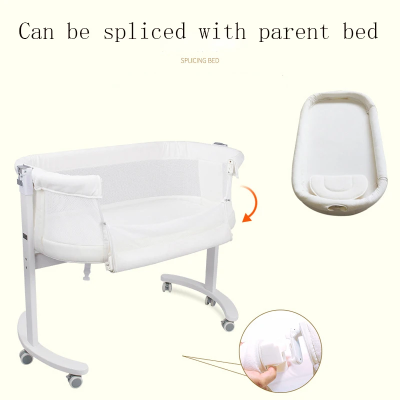 Многофункциональная деревянная кровать с колесами для новорожденных