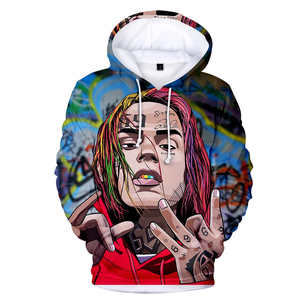 

6ix9ine 3D Print Hoodies Rapper Tekashi69 Hooded Sweatshirt Men Women Fashion Hoodie Pullover 69 Hip Hop Tops Men-Pullovers