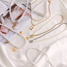 Женский винтажный чокер ZOVOLI с жемчужными ракушками и бусинами, модное многослойное ожерелье с подвеской-замком Love, воротник ювелирные изделия с чокерами