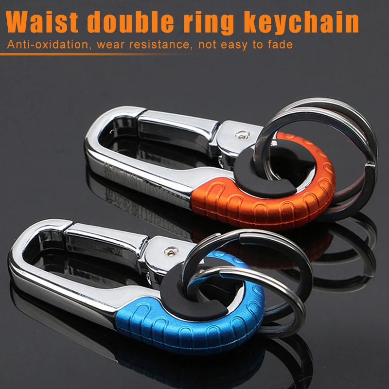 

Keychain Key Ring Hook Outdoor Metal Buckle Carabiner Climbing Tools Double Ring Car Keychain EDF88