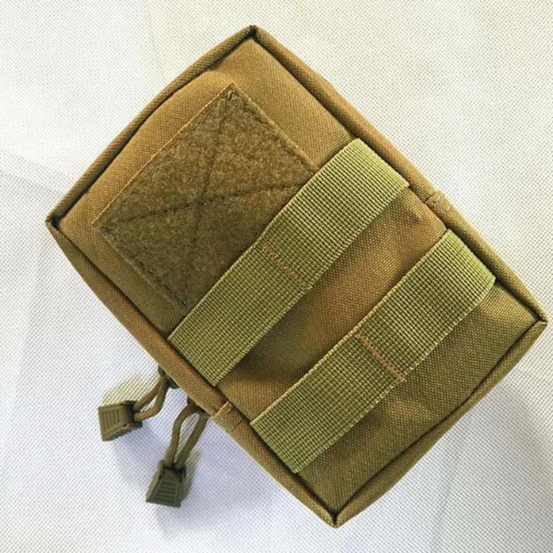 Khaki Тактическая уличная многофункциональная сумка на пояс EDC облегченная модульная система переноски снаряжения сумка инструмент молния поясная сумка-аксессуар прочный поясной чехол для телефона - Цвет: Khaki