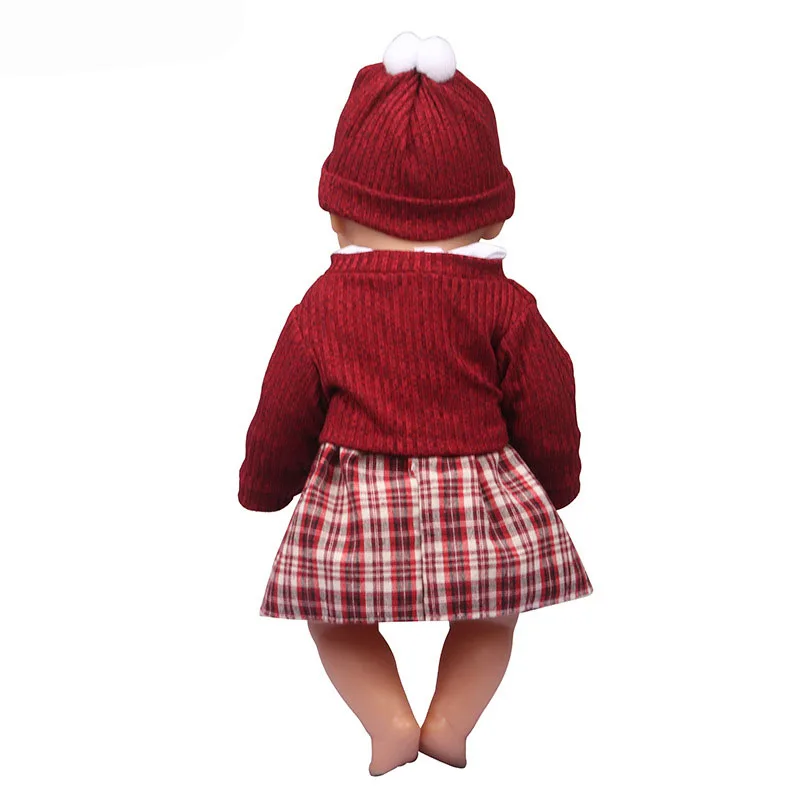 3 шт./лот модная шляпа пальто решетка платье костюмы подходит для 18-дюймовой куклы