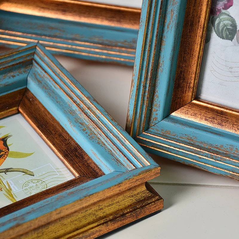 

American Retro Photo Frame Desktop 6 Inch Living Room Picture Frame Display Box Frame Fotolijstjes Desktop Ornaments ED50XK