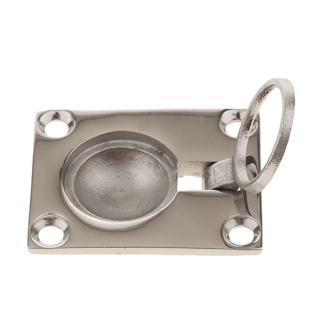 

316 Marine Grade Stainless Steel Boat Locker Lift Pull Ring Handle Flush Lift Ring Boat Pull Fishing Accessories Size:4.7x3.8cm