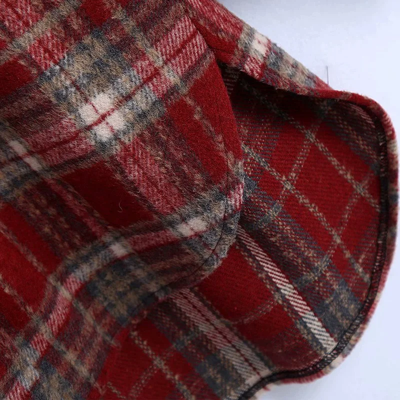 

Women Autumn Plaid Woolen Jackets Coats 2020 Loose Long Sleeve Casual Street Female Warm Jacket Outerwear Clothes