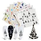 2022 Рождественская наклейка для ногтей Санта Клаус Лось снеговик подарок Водная передача слайдер полная обертка Рождество мультфильм зимняя наклейка