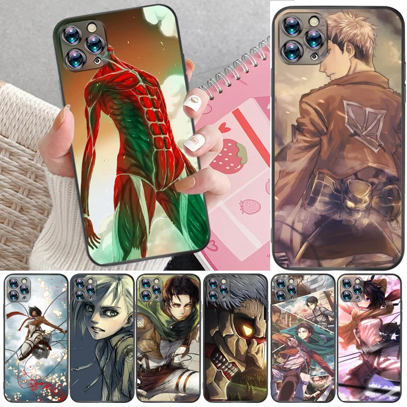 

Attack On Titan Mikasa Ackerman Armin Arlert Levi Eren Jager Phone Case For iPhone 6 6S Plus 7 8 Coque Carcasa Cases
