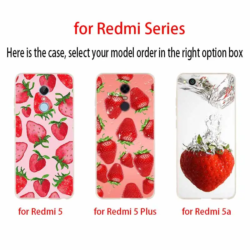 Силиконовый чехол для Xiaomi Redmi 10 9 8 7 6 5 4 A 9at Prime 4x Y3 с клубничным бананом | Мобильные