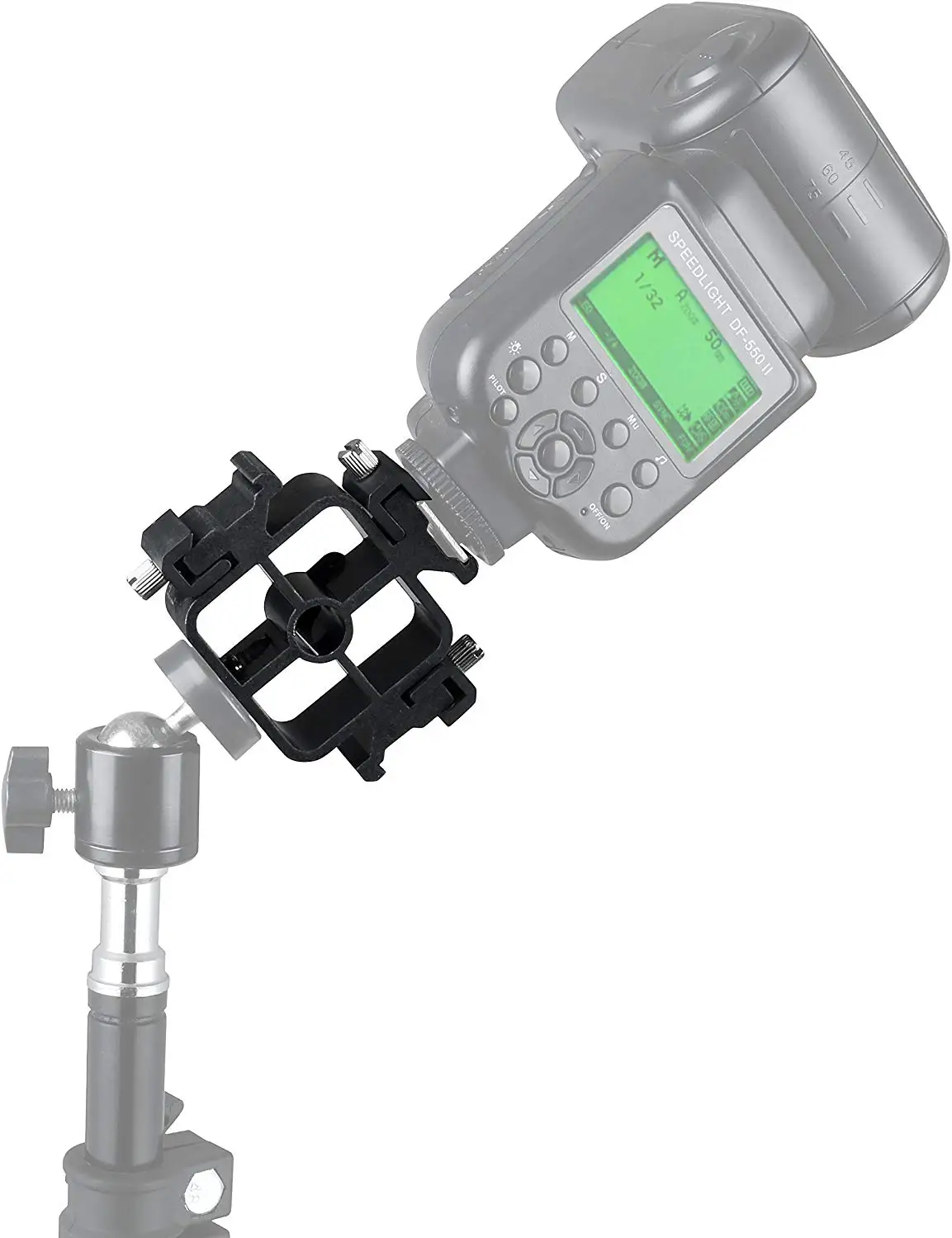 Тройной Кронштейн для вспышки с холодным башмаком и шариковой головкой |