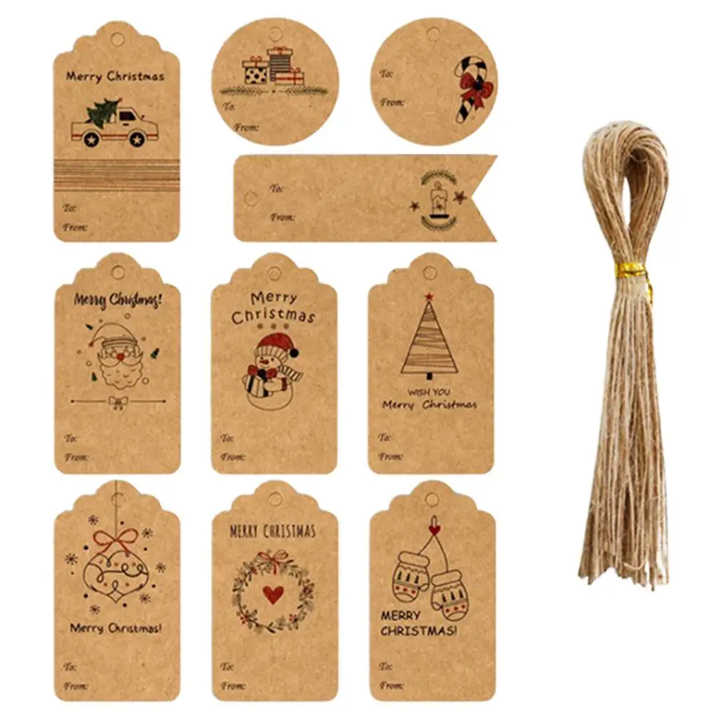 

Коричневый крафтовый подарок, искусственная кожа, подвеска со строкой, фотография для дня рождения, свадьбы, Рождества, нового года