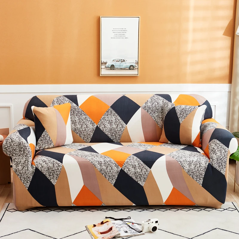 

Geometric Elastic Sofa Cover Slipcover 1/2/3/4 Seater for Living Room Stretch Plaid Sofa Armchair Couch Corner Sofa Covers