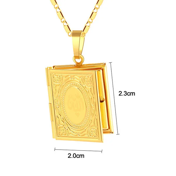 Новый Для женщин мужчин ожерелье Аллаха Кулон-фоторамка Цепочки и ожерелья