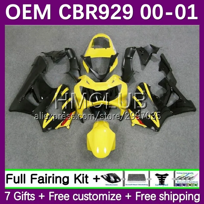 

OEM Injection For HONDA CBR 900 929 RR CC 929RR yellow stock CBR929RR 2000 2001 23No.9 900RR CBR929 RR CBR900RR 00 01 Fairings