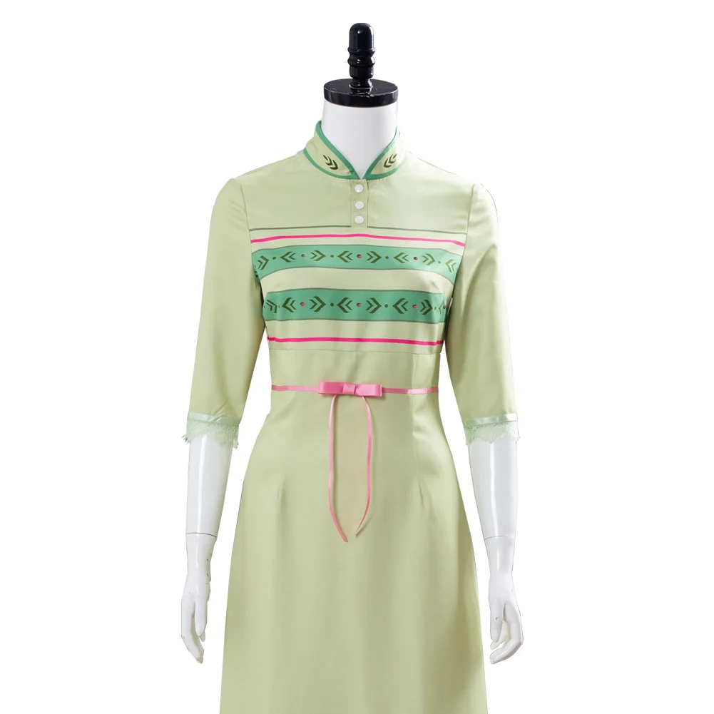 

Snow Ice Queen Anna Elsa Cosplay Women Girls Arendelle Bedroom Green Dress Costume Nightgown Gown Pajamas