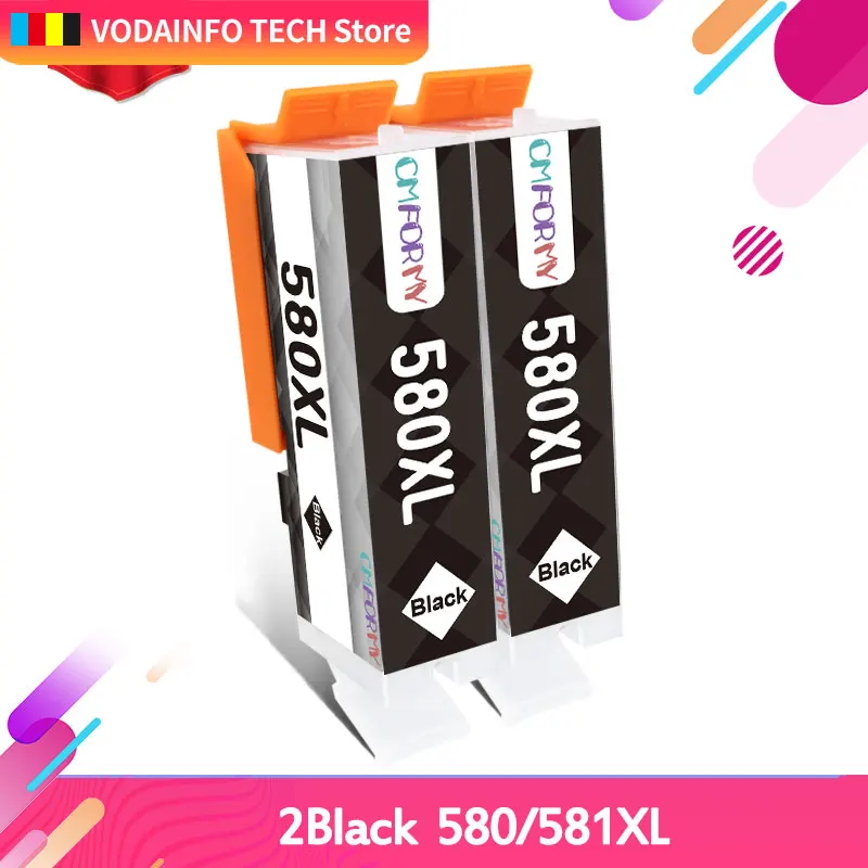 Комплект чернил для принтера Canon Pixma TS8150 TS8151 TS8152 2 шт. PGI-580XL PGI 580 XL | Компьютеры и