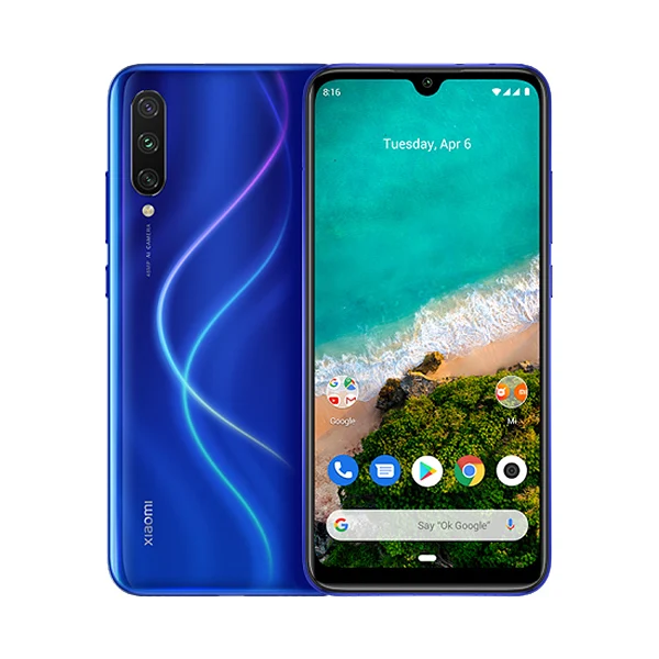 Глобальная версия Xiaomi Mi A3 4 Гб 64 Гб мобильный телефон 6,08" Восьмиядерный Snapdragon 665 48MP+ 32MP AI камера 4030 мАч - Цвет: Blue