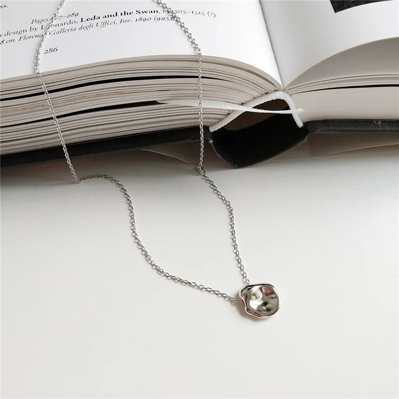 

OBEAR 100% 925 Sterling Silver Irregular Deformation Pendants Necklace Gold Choker Necklace For Women Jewelry Gift