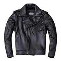 bomikeronny classic motorcycle jackets men leather jacket 100 natural calfskin thick motor jacket sleeve length in 24 27
