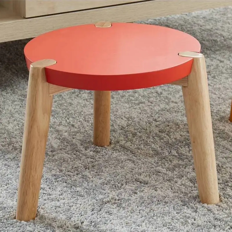 

Low Stool Household Modern Simple Solid Wood Children's Furniture Shoe Seat Sitting Room Sofa Seats Nordic Coffee Table Stools