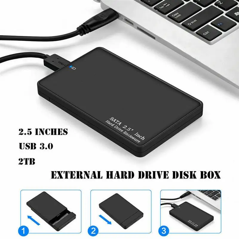 hdd external case 2 5 inch 2tb portable plastic usb 3 0 external hard drive enclosure disk storage devices case free global shipping