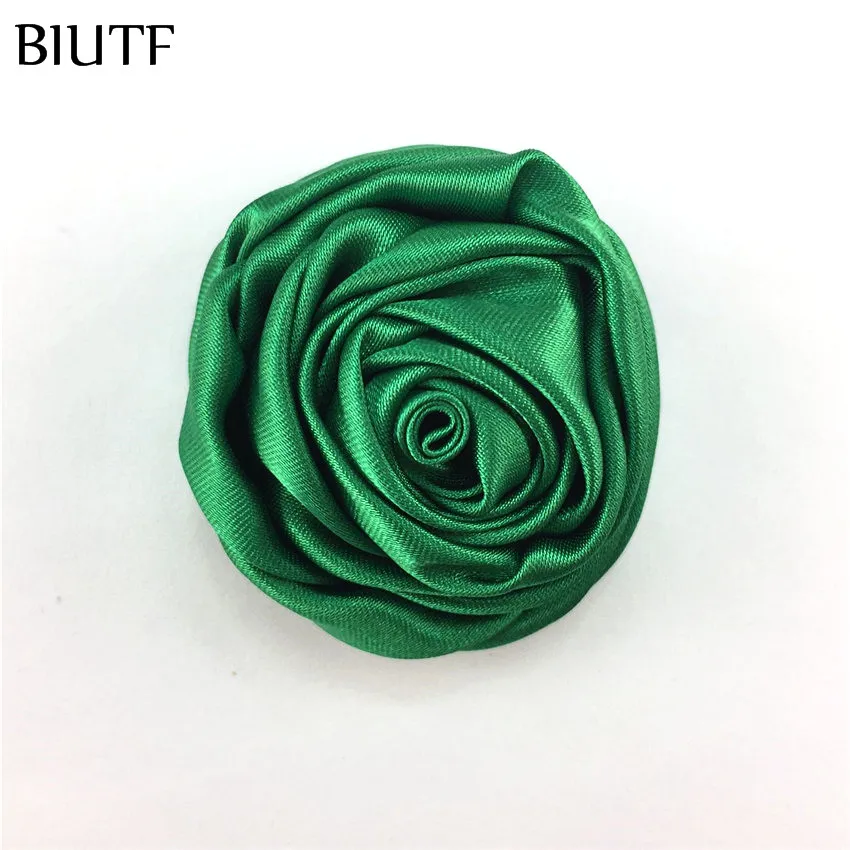 26-green 10 шт./лот, 5 см, свернутый атласный цветок, бутон розы, цветок с зажимом для волос, милые аксессуары для головных уборов, свадебный букет, FH44 - Цвет: 26-green