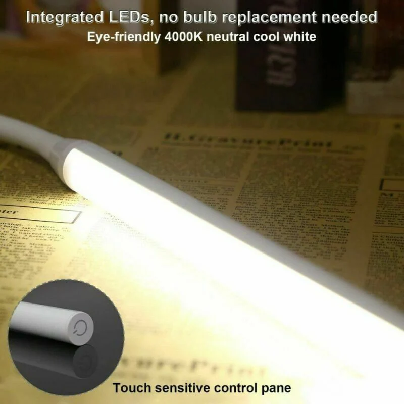 

LED Flexible USB Touching Desk Lamp with Dimmable Clip for Study Reading Night Light FKU66