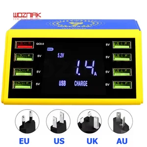 Устройство для быстрой зарядки MECHANIC с ЖК-дисплеем и 8 USB-портами QC 3,0 и беспроводным зарядным устройством 10 Вт для iPhone 5 6 7 8 X