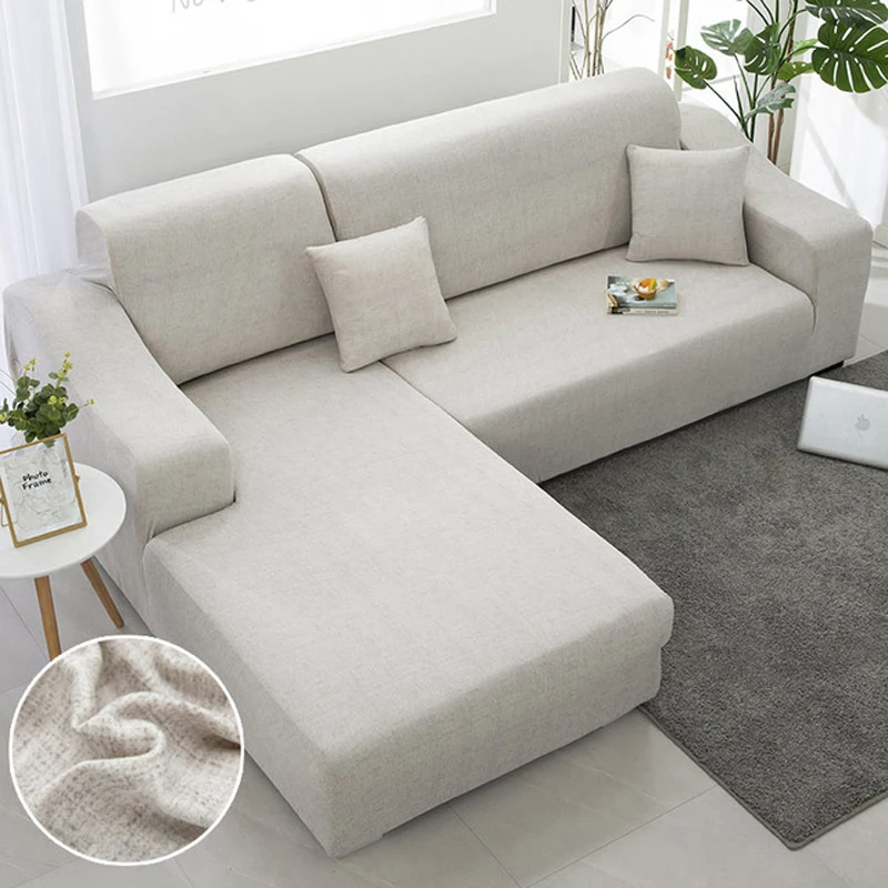 

Elastic Plain Sofa Cover Couch Cover Chair Sectional Big Sofa It Needs Order 2piece Sofa Cover if is Chaise Longue Sofa L-shape