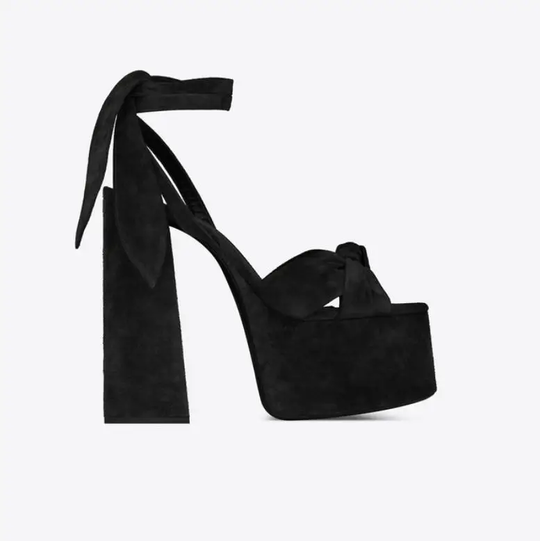 Босоножки на платформе с бантом женские босоножки ремешком щиколотке sandalia feminina