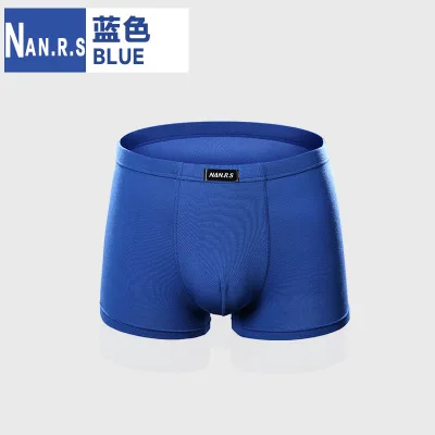 Blue NANRS бренд Лидер продаж твердые/Цветочные Классические Бамбуковые мужские трусы боксеры сексуальные под шорты мужские трусы боксеры шорты для мужчин s - Цвет: Blue