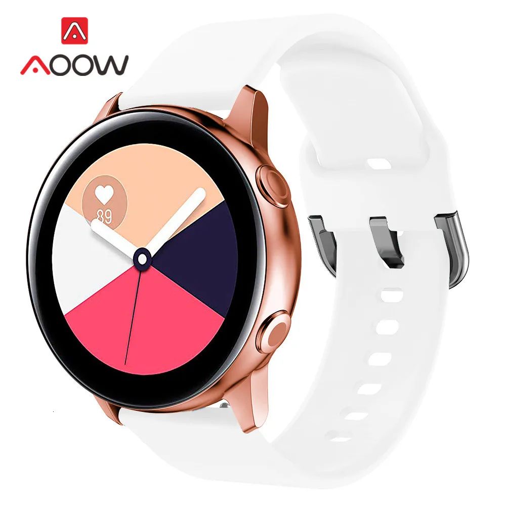 Силиконовый спортивный ремешок для часов 20 мм для samsung Galaxy Watch Active 42 мм Huami Amazfit bip Garmin huawei gear S2