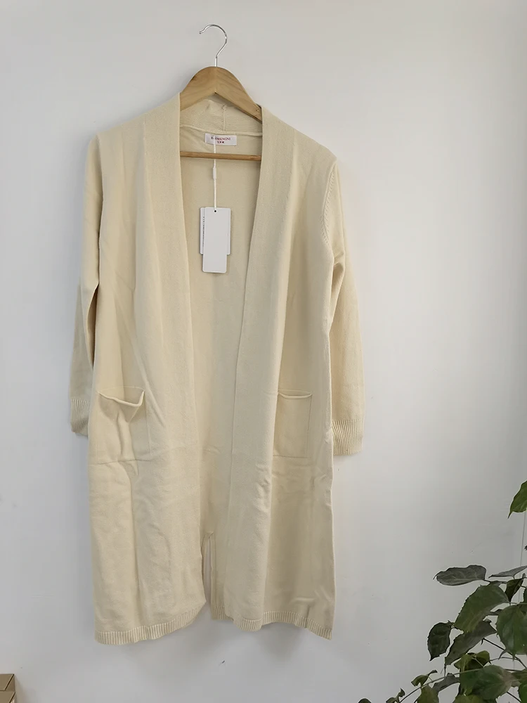 Повседневный длинный вязаный кардиган Gkfnmt женские топы винтажный свободный