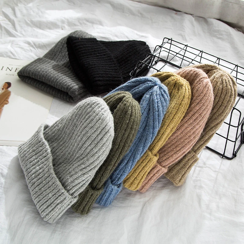 

Beanies Women Solid Knitting Warm Soft Trendy Spring Simple Korean Style Leisure Beanie Elegant All-match Outdoor Ladies Basic