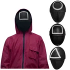 Мужская маска кальмар игра маска круглая шесть Косплей Аксессуары для маскарада реквизит черные маски для лица костюмы шлема Аксессуары для вечерние 2021