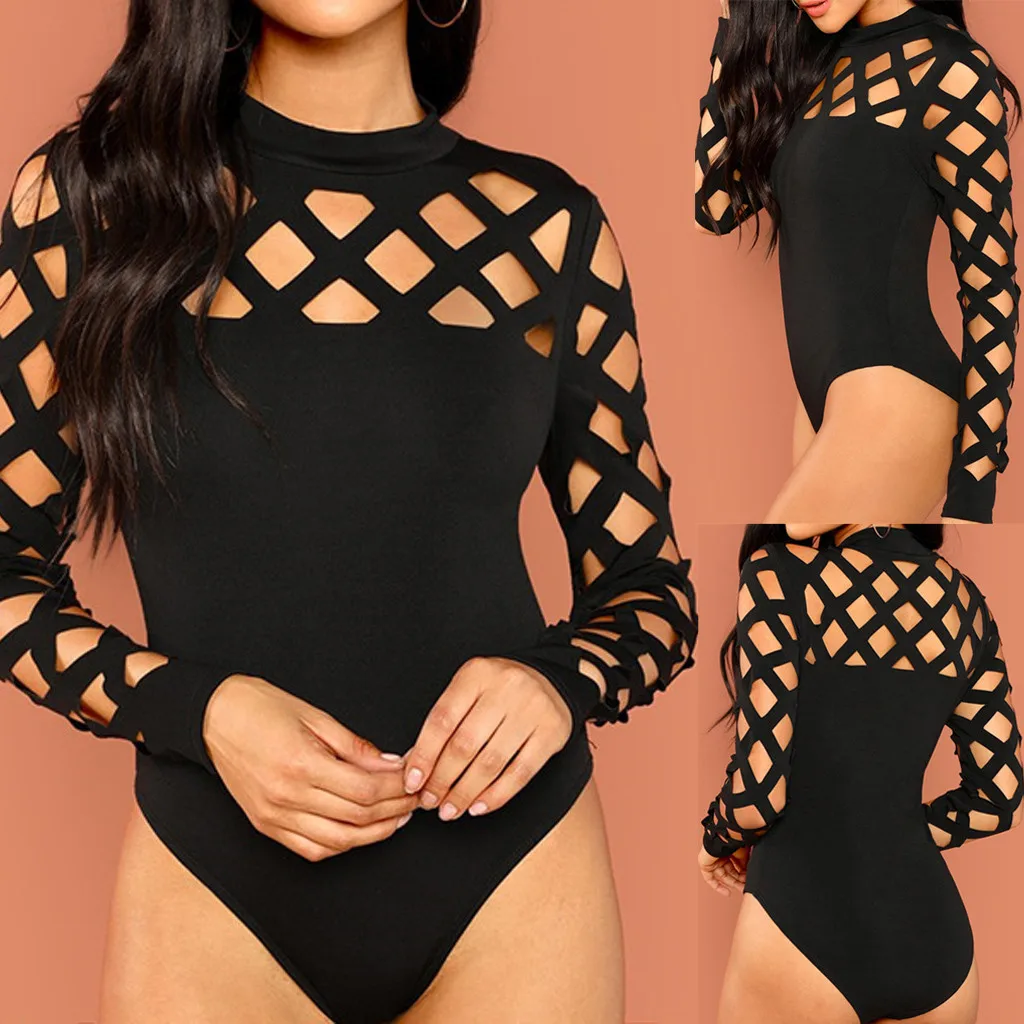 JAYCOSIN новинка баян боди женский полый для девушек трико бодикон топы футболка