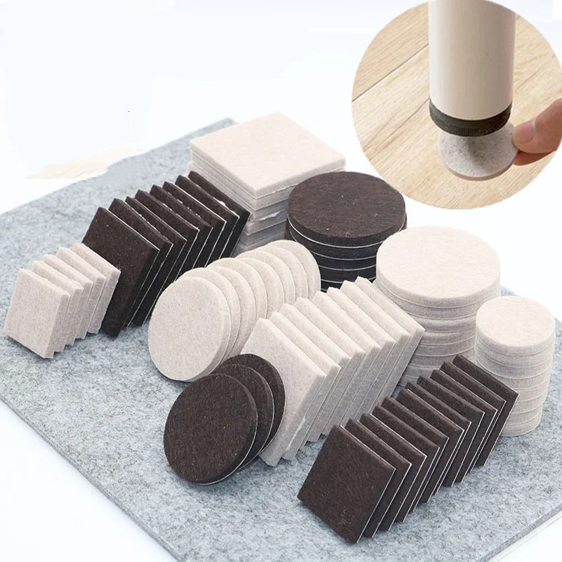 

18-160pcs 5mm Thicker Self Adhesive Chair Table Legs Felt Pads Floor Surface Anti Skid Scratch Protector Mute Non-slip Feet Mat