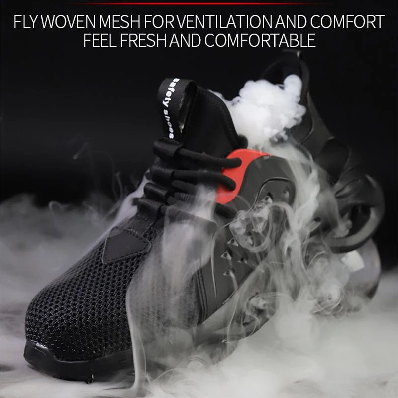 Мужская Рабочая защитная обувь летние дышащие ботинки со стальным носком с