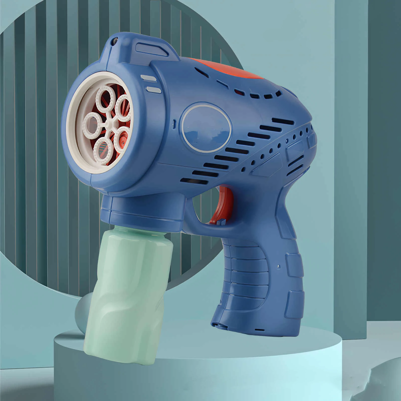 

Kids Automatically Bubble Blower Toy Make Colorful Bubble With Five Holes Flashing Light Lightweight Children Outdoor Toys