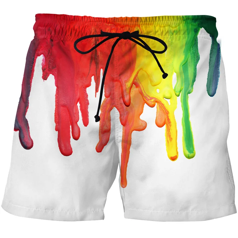 

Summer Man's Beach Shorts Plus Size Sport Short Pant Painting art 3D Print Thin Loose Short Swimsuit Male Swiming Surf Board