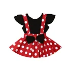 Одежда для маленьких девочек 1-3 лет, Черная майка, платье, юбка на бретелях, комплект из 2 предметов